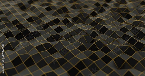 Abstract 3D Luxury Background. Golden Geometric Background.