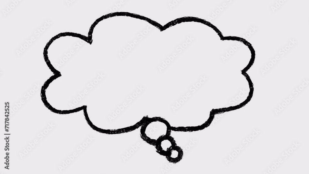 2d animation of appearance of hand-drawn speech bubble with boil effect. 4K video with alpha-channel. 2d animation of appearance of hand-drawn speech bubble with boil effect. 4K video with alpha-channel.