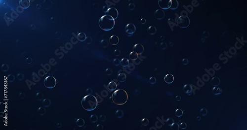 Abstract Bubbles Particles Background. 4K Bubbles And Dark Background.