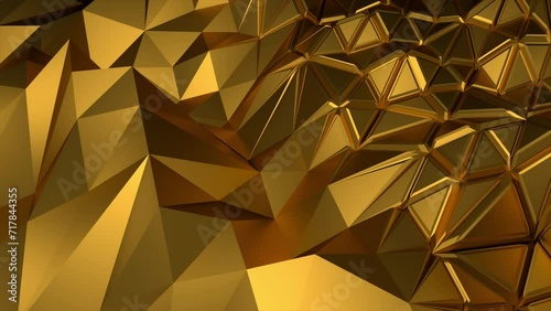 Abstract 3D Luxury Background. Golden Geometric Background.
