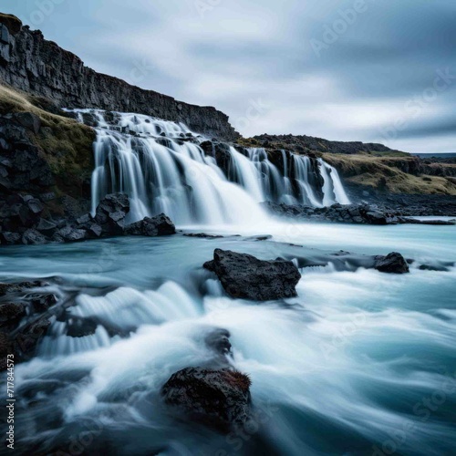iceland waterfall long exposure. © mindstorm