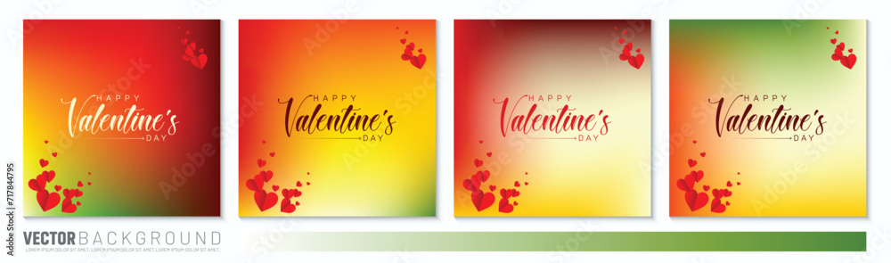 Happy Valentine's Day beautiful handwritten lettering typography. gradient background, Social media post design