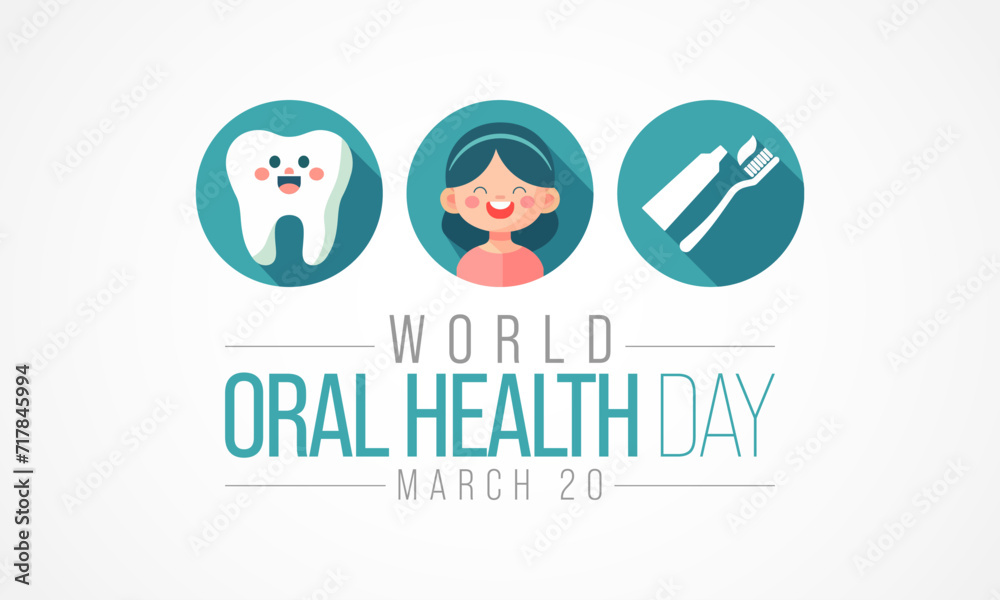 World Oral Health day is observed annually on March 20, a year long campaign dedicated to raising global awareness of the issues around oral health and the importance of oral hygiene. Vector art World Oral Health day is observed annually on March 20, a year long campaign dedicated to raising global awareness of the issues around oral health and the importance of oral hygiene. Vector art