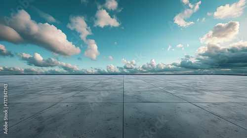 Sky and Concrete Floor Horizon presentation backdrop. generative AI