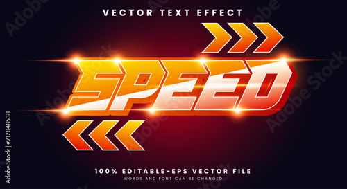 Tableau sur toile Modern Racer speed editable text effect Template with  sport and champion text s