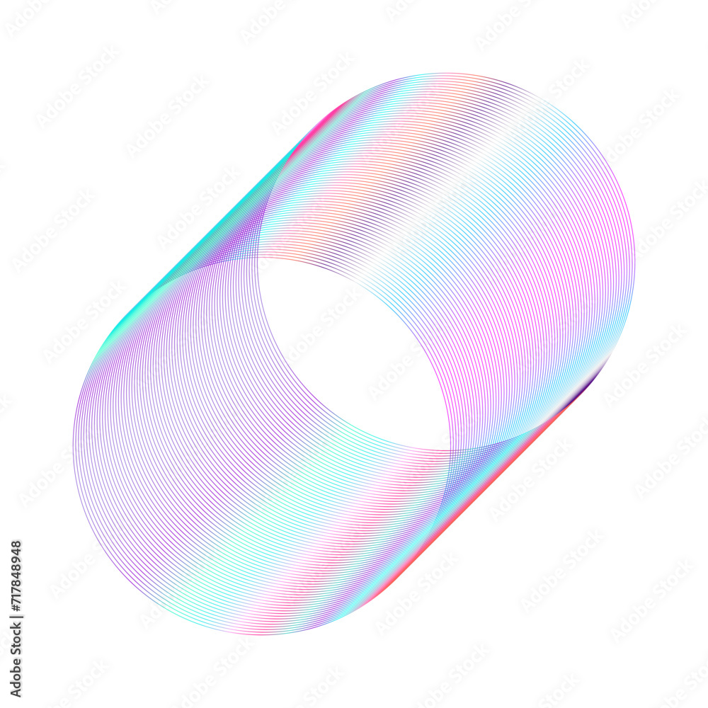 Obraz premium An abstract cut out transparent futuristic gradient streak design element.