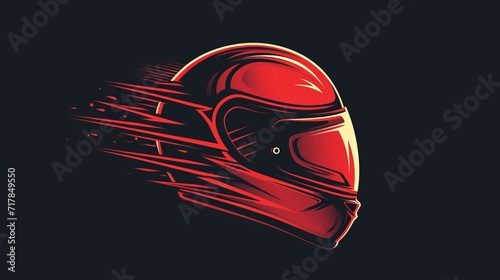 Rider helmet icon, motorcycle biker emblem, speed rider sign, motorcycling logo template. Vector illustration photo