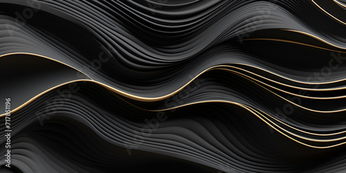 Circular Waves Of Beige And Black Abstract Background