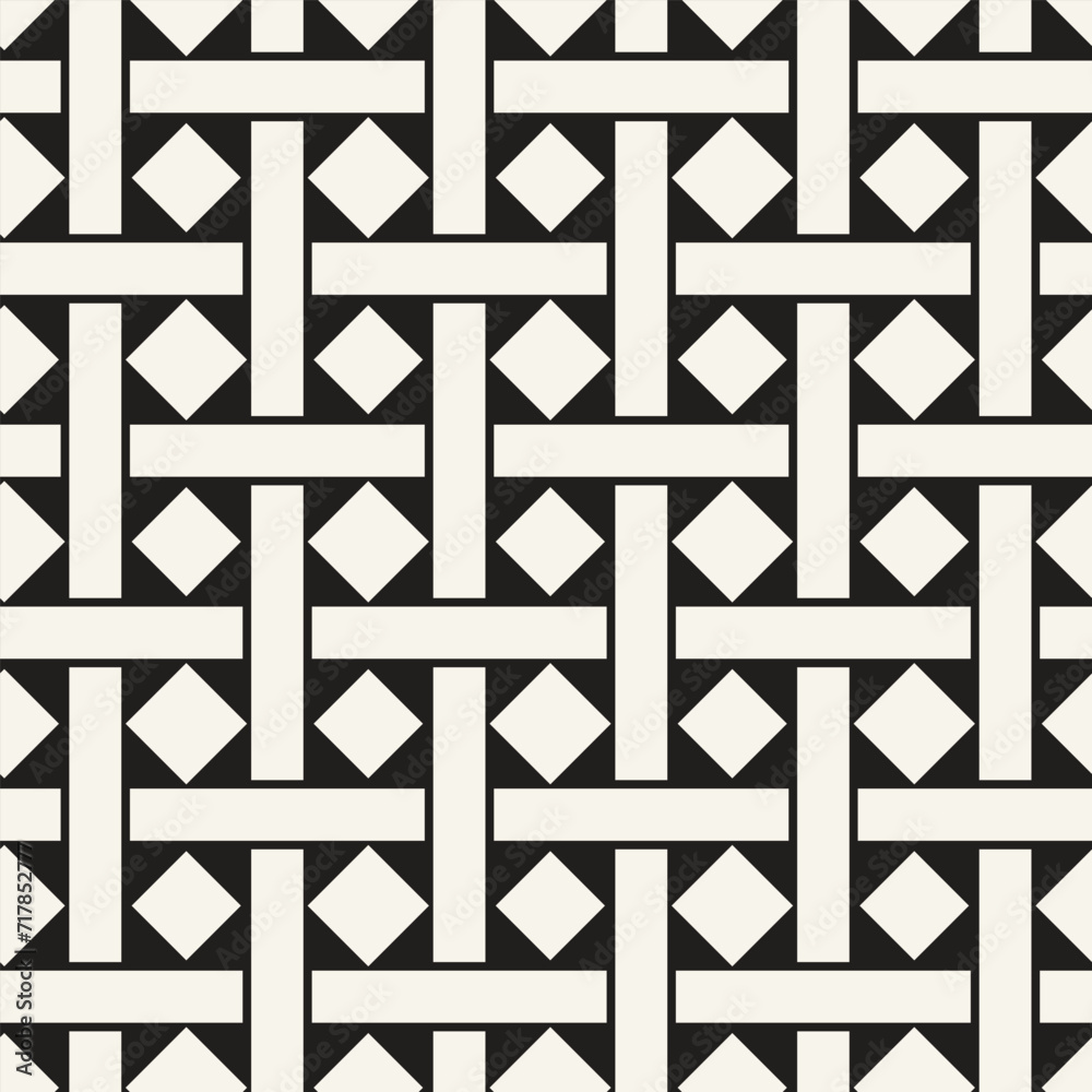 Vector seamless pattern. Repeating geometric elements. Stylish monochrome background design. Vector seamless pattern. Repeating geometric elements. Stylish monochrome background design.