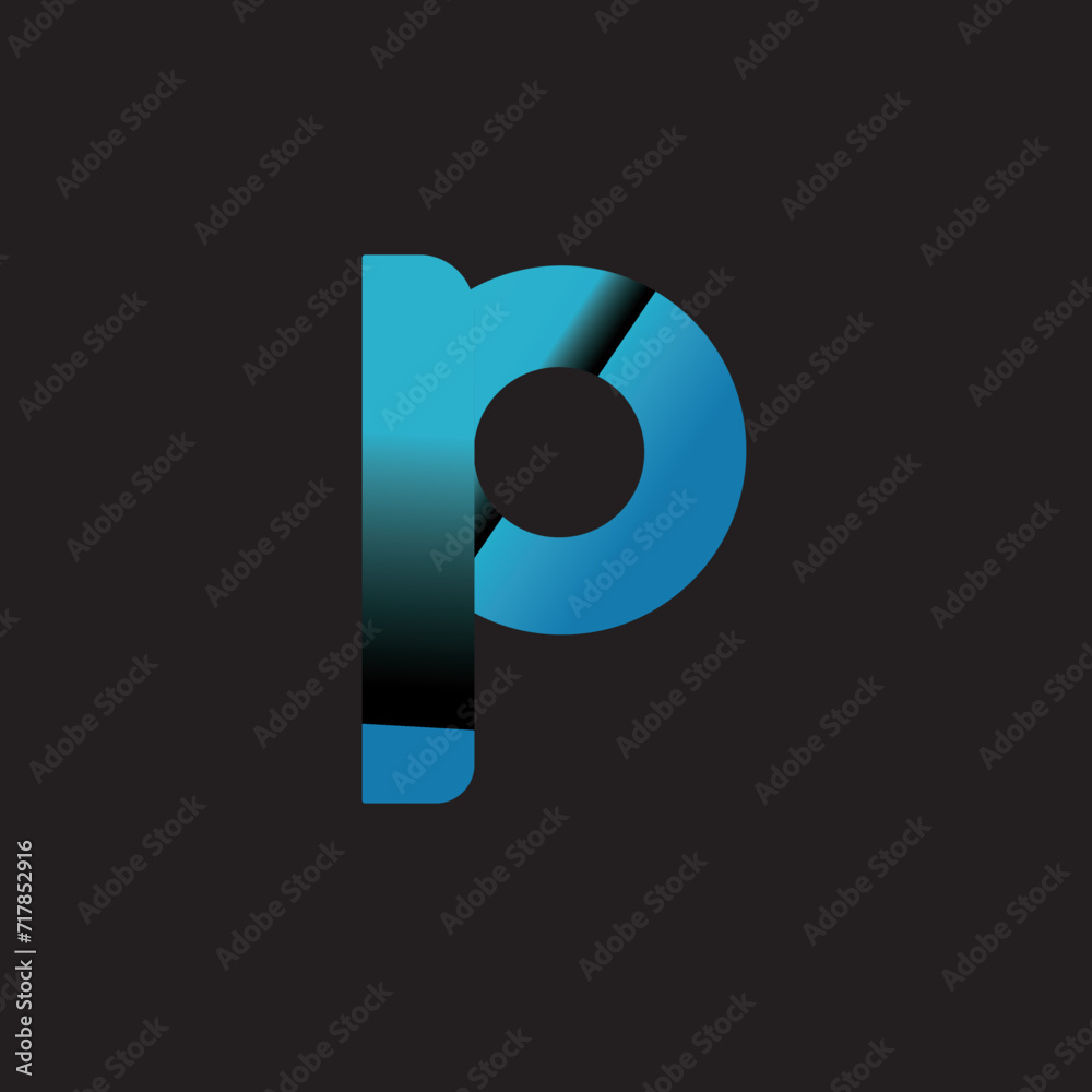 Letter p logo icon design template elements vector with black background Letter p logo icon design template elements vector with black background