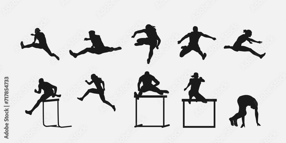 Vector set of silhouettes of javelin, javelin throw. sport, athletics. Isolated on white background. Vector set of silhouettes of javelin, javelin throw. sport, athletics. Isolated on white background.