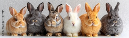 Rabbits in Focus: A Cute and Furry Photo Shoot Generative AI