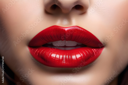 close up lips of woman.