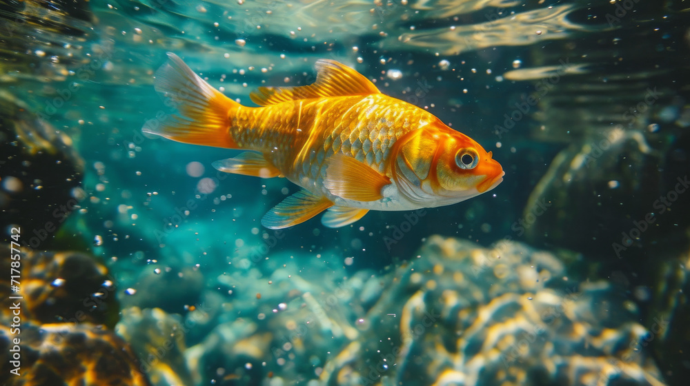 Fish swimming in a ocean, Fish in the sea with clear water Fish swimming in a ocean, Fish in the sea with clear water