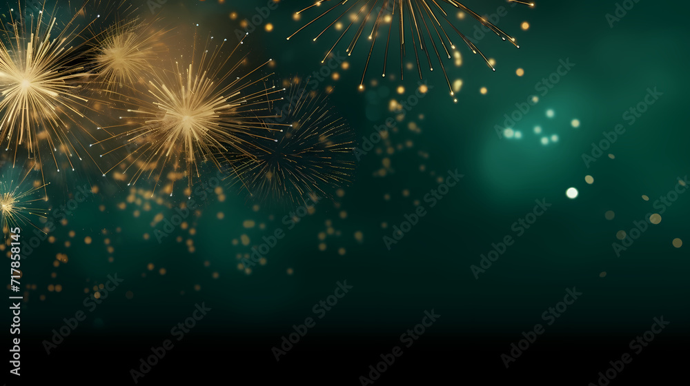 Fototapeta premium Beautiful creative holiday background. Fireworks and sparkles