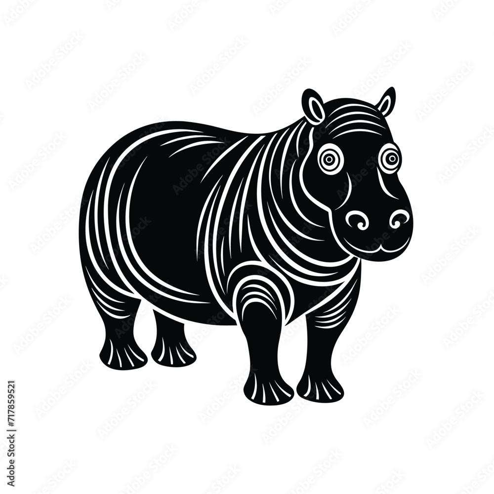 Hippo graphic vector EPS