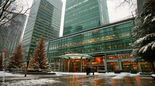 Winter in New York City: Iconic Skyscrapers and Ice Skating at Rockefeller Center, Symbolizing Urban Life