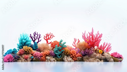 small coral reef on white background