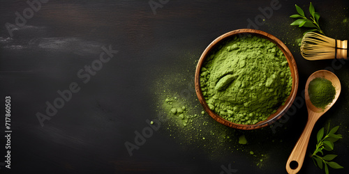 Matcha green tea stock photo