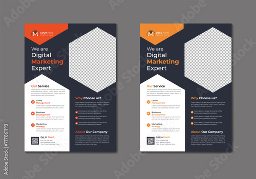 Vector digital marketing agency and corporate business flyer template