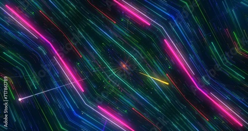 Abstract Colorful Kaleidoscope Lines Particles. 4K Kaleidoscope Particles Background.