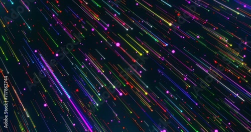 Abstract Colorful Lines Particles. Vj Lines Particles. 4K Particles Background.