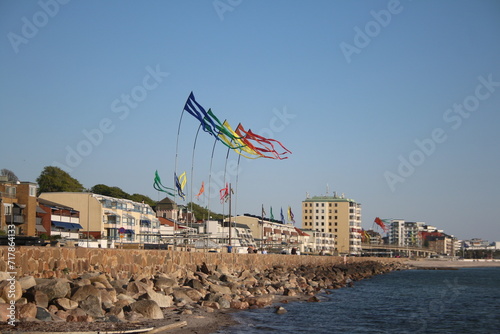 flags on the beach
