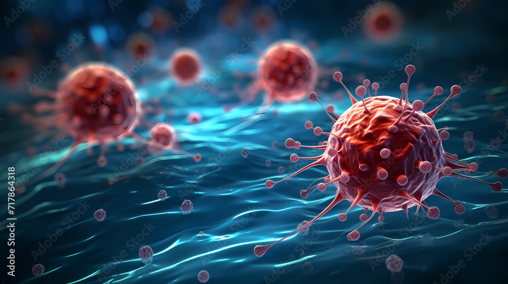 Virus cells abstract science concept, medical research background Virus cells abstract science concept, medical research background