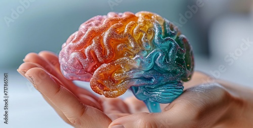 Rainbow Brain: A Colorful Exploration of the Human Cerebrum Generative AI photo