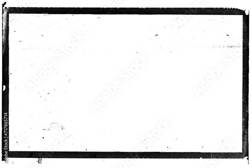 Obraz na płótnie Vintage photo film frame of a middle format camera with dusts and scratches on transparent background (png image) w salonie