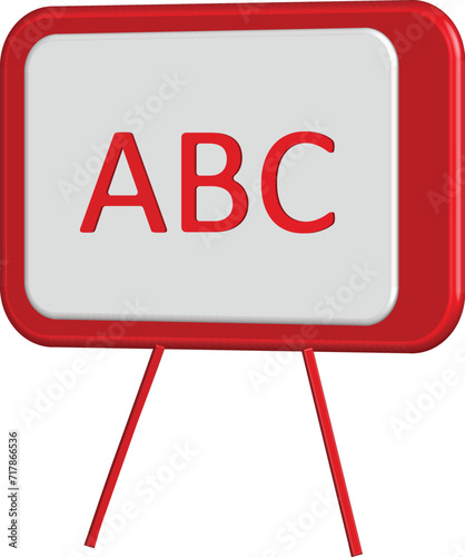 3d sign board isolated on white