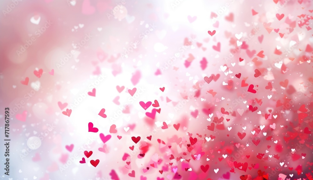 Valentine's Day and romantic scene with small red paper hearts scattered across a soft pink gradient background, creating a dreamy and festive atmosphere ideal for Valentine's Day or romantic occasion Valentine's Day and romantic scene with small red paper hearts scattered across a soft pink gradient background, creating a dreamy and festive atmosphere ideal for Valentine's Day or romantic occasion