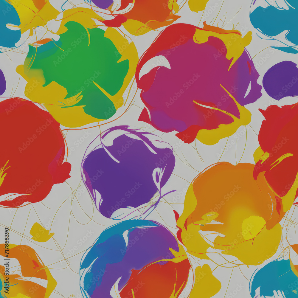 Flowers. Abstract seamless pattern. AI generated.	