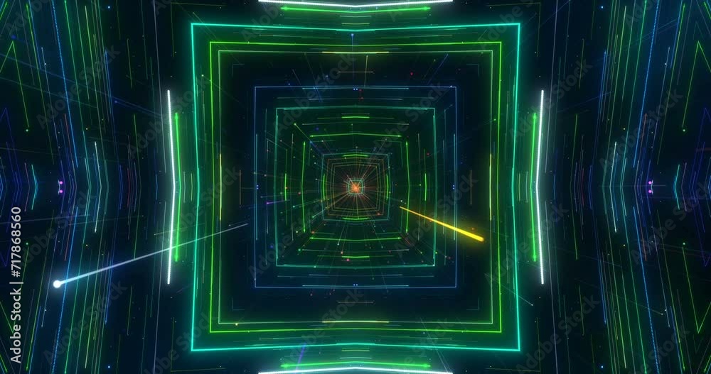 Abstract Colorful Kaleidoscope Lines Particles. 4K Kaleidoscope Particles Background.