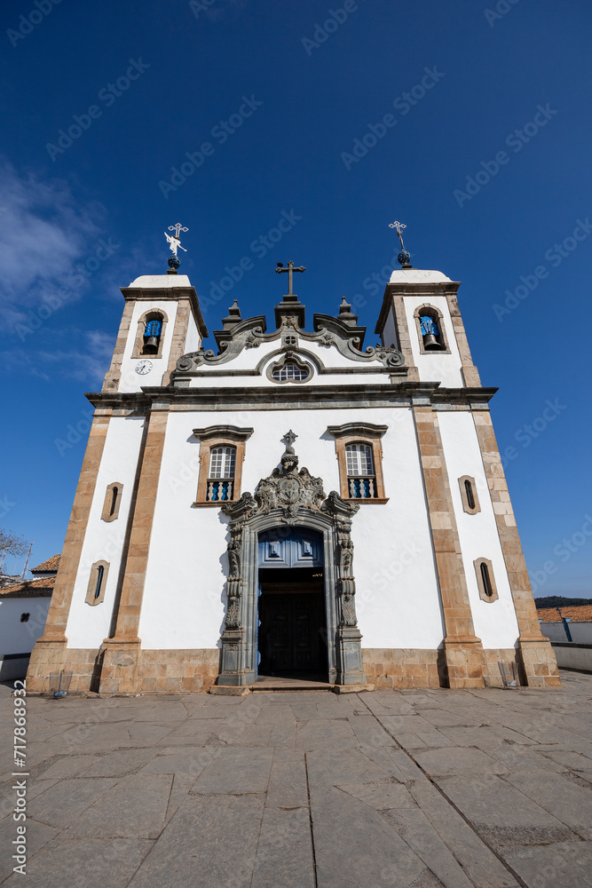 Detail of Aleijadinho Baroque architecture from Bom Jesus de Matosinhos Church, in the city of Congonhas, state of Minas Gerais, Brazil.