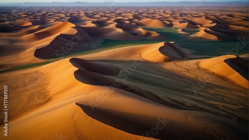 Sand dunes, Sahara Desert, Morocco, North Africa,  generative, AI. photo