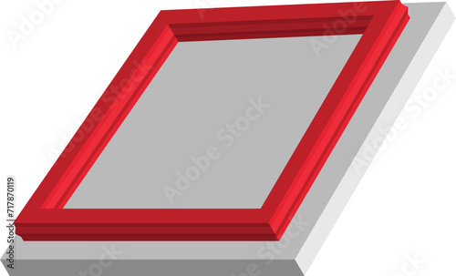 3d red frame for photo isolated on white