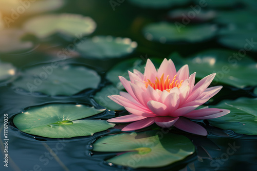 Water lily in water