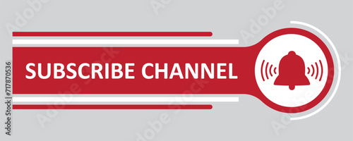 Subscribe button with bell icon vector