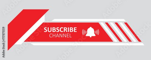 Subscribe button with bell icon vector
