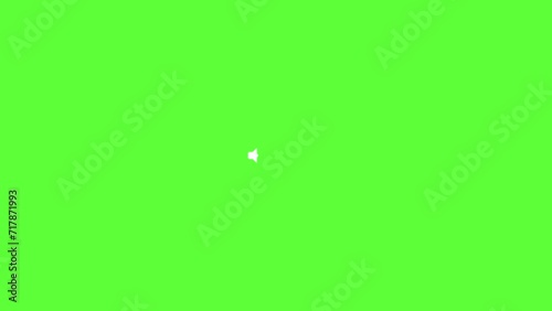 4K motion graphics animation of speaker volume icon on chroma key green screen background.