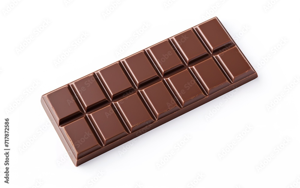 Fototapeta premium Sweet square chocolate bar isolated on white background.