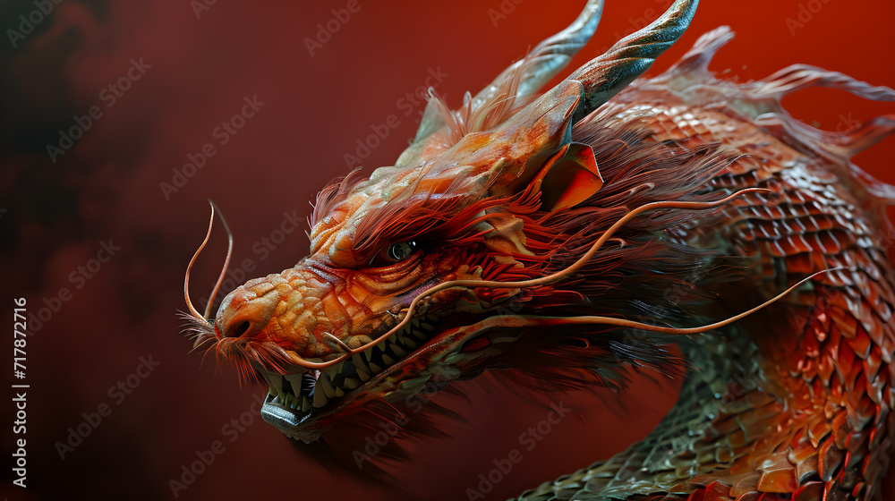 Chinese New Year design with red dragon Chinese New Year design with red dragon