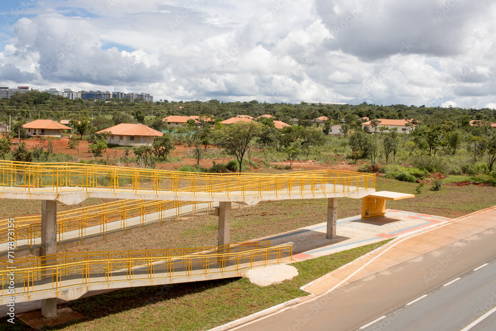 Newly constructed Elevated Pedestrian Walkway in Northwest Brasilia