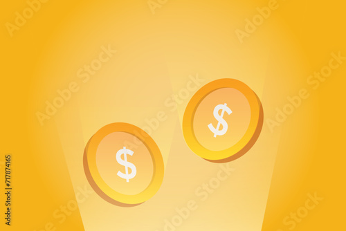 Money, concept illustration of falling coins