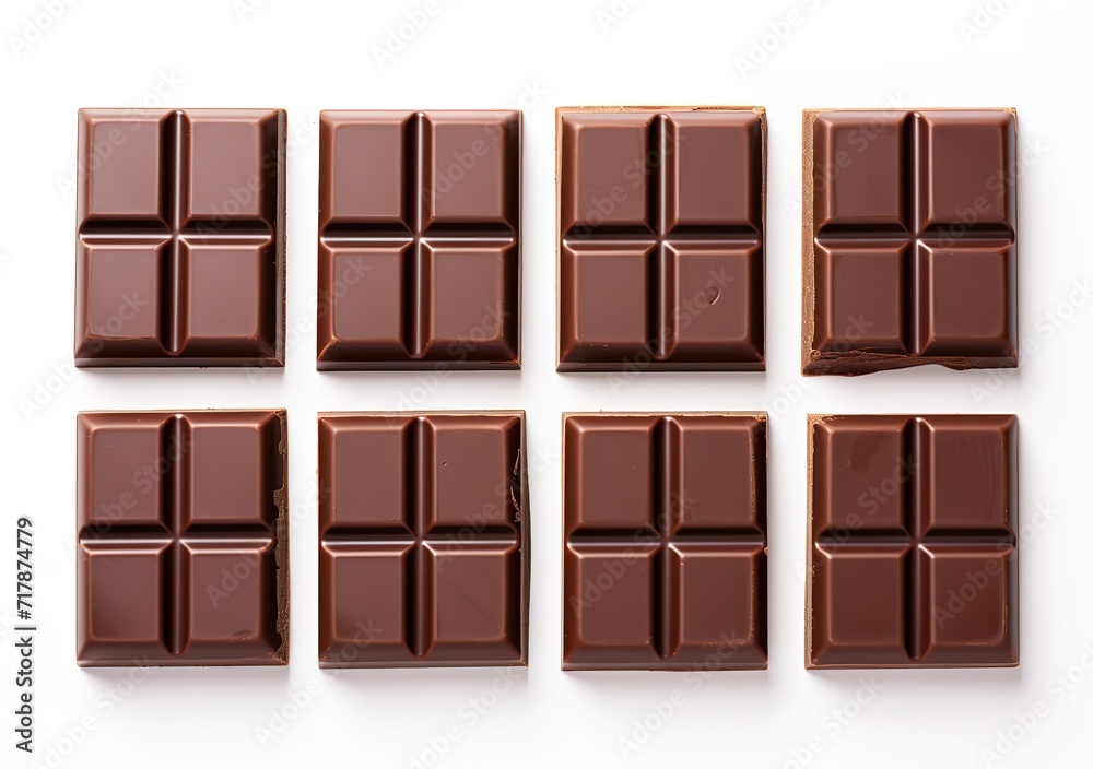 Sweet square chocolate bar isolated on white background. Sweet square chocolate bar isolated on white background.