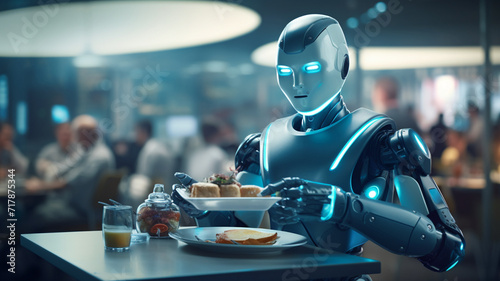 飲食店で働くロボット photo