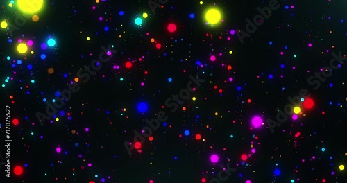 Colorful Vj Particles Background. Abstract Colorful Particles 4K.