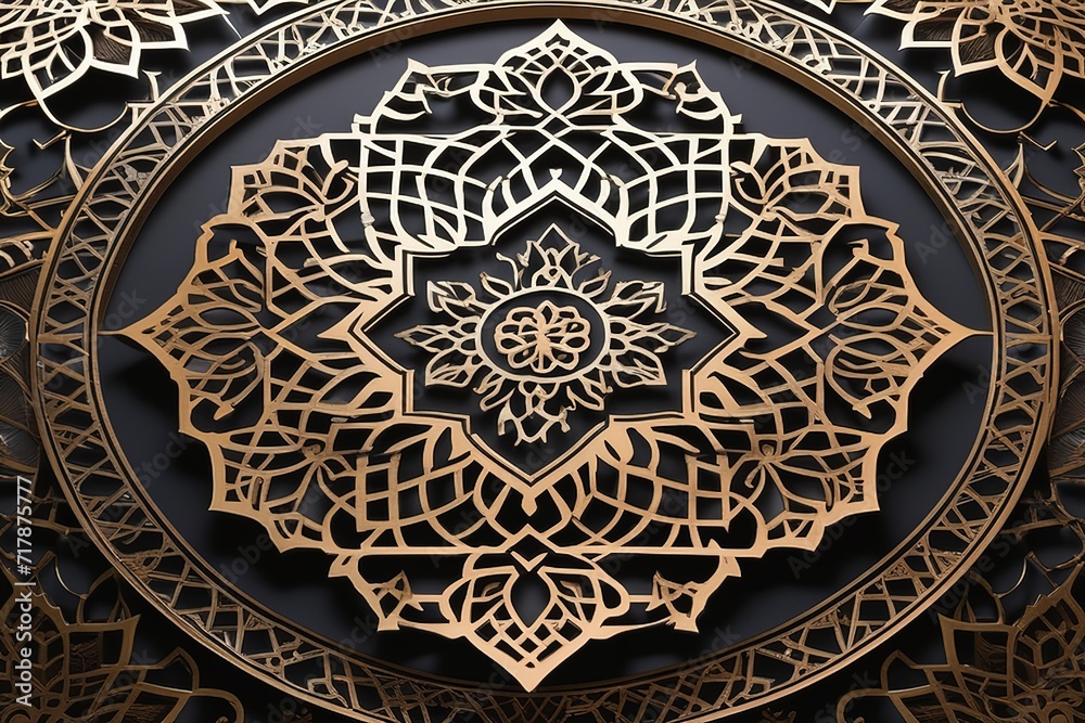 3d rendering illustration papercut,ramadan art luxury background, ulta detailed, perfect composition ultra high resolution,intricate detail,space for text or message,ai generated