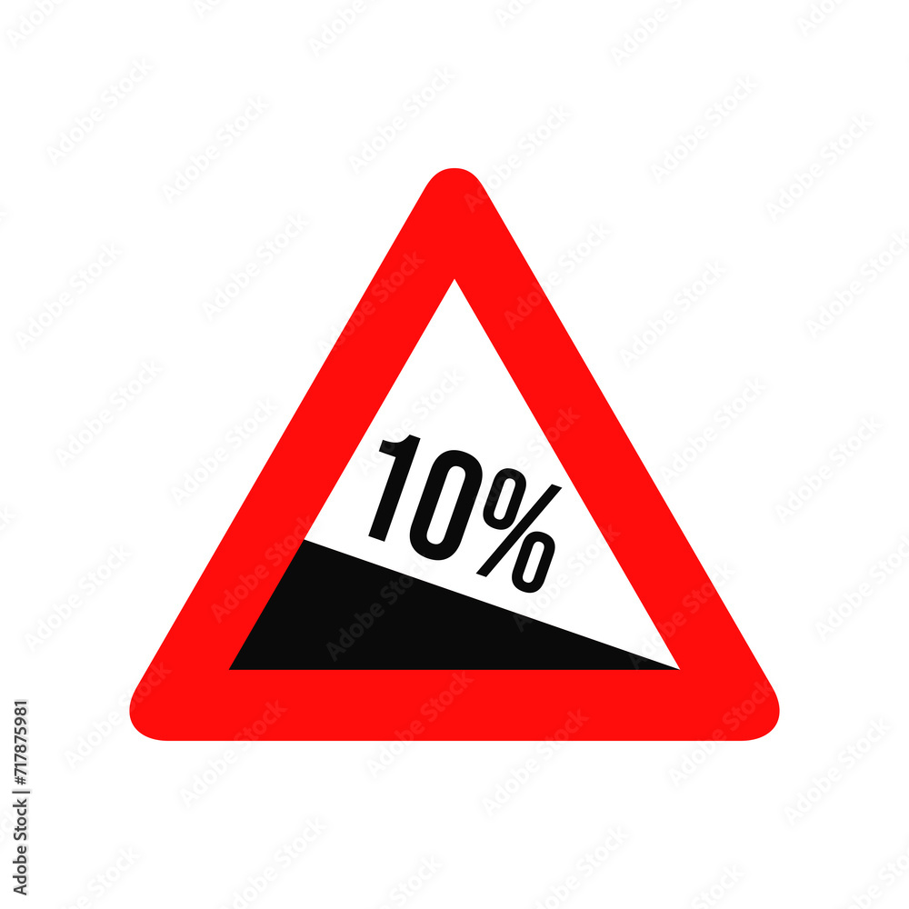 Steep descent road sign graphic design Steep descent road sign graphic design